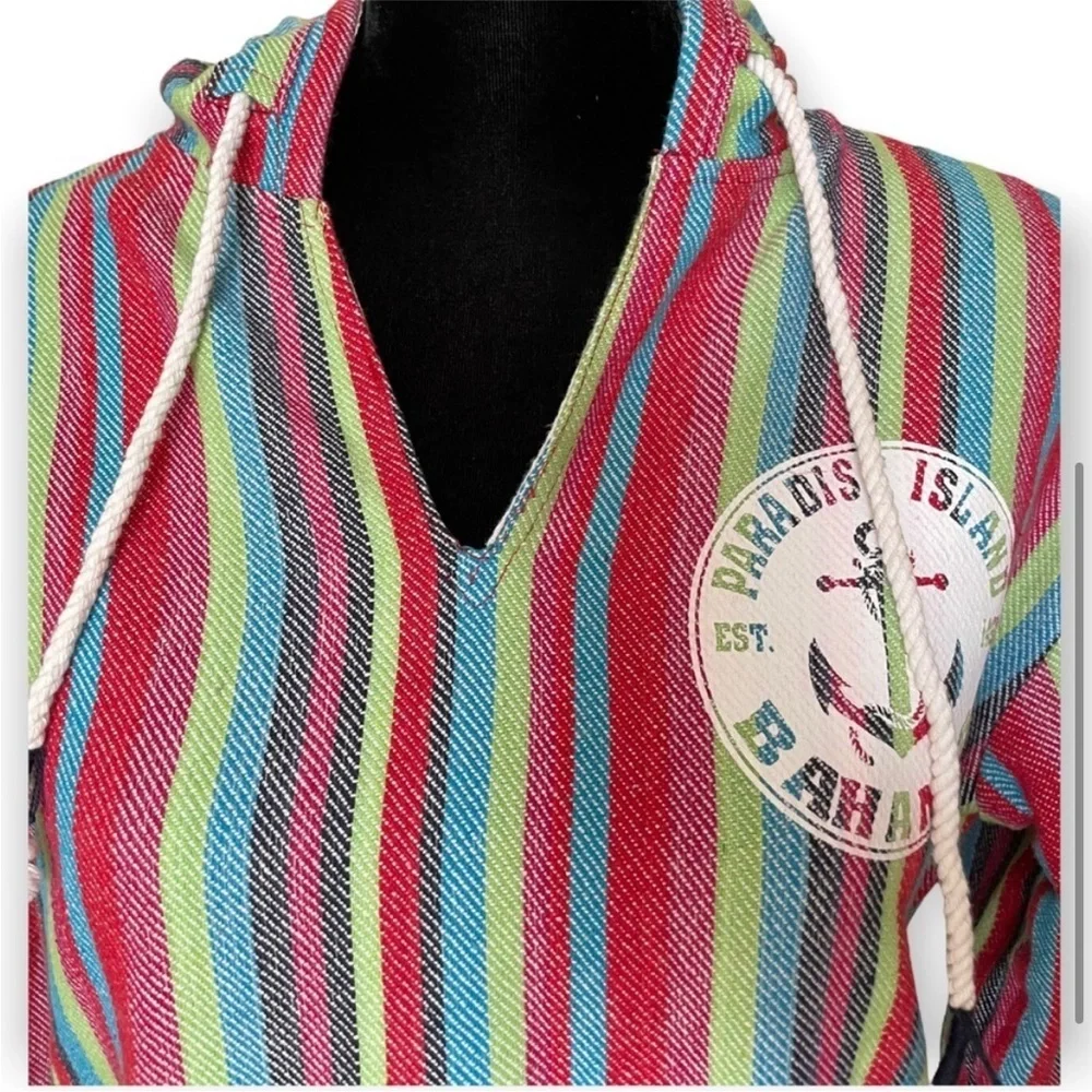 Beach by Exist Bahamas striped cotton pullover sweater hoodie